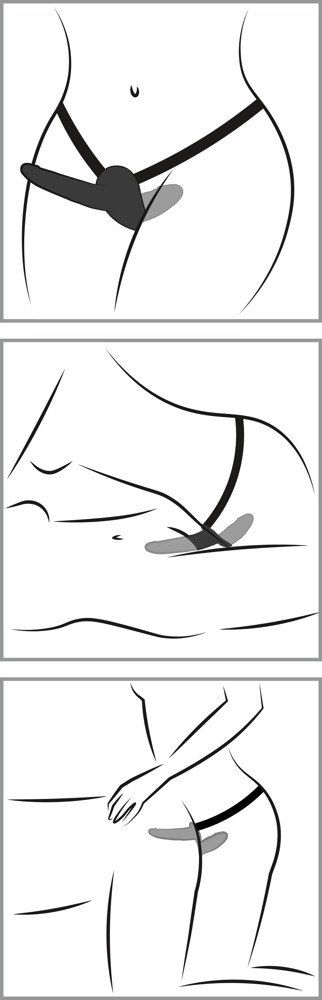 Подвійний страпон You2Toys Double Strap On, 15/8,5 см (чорний)
