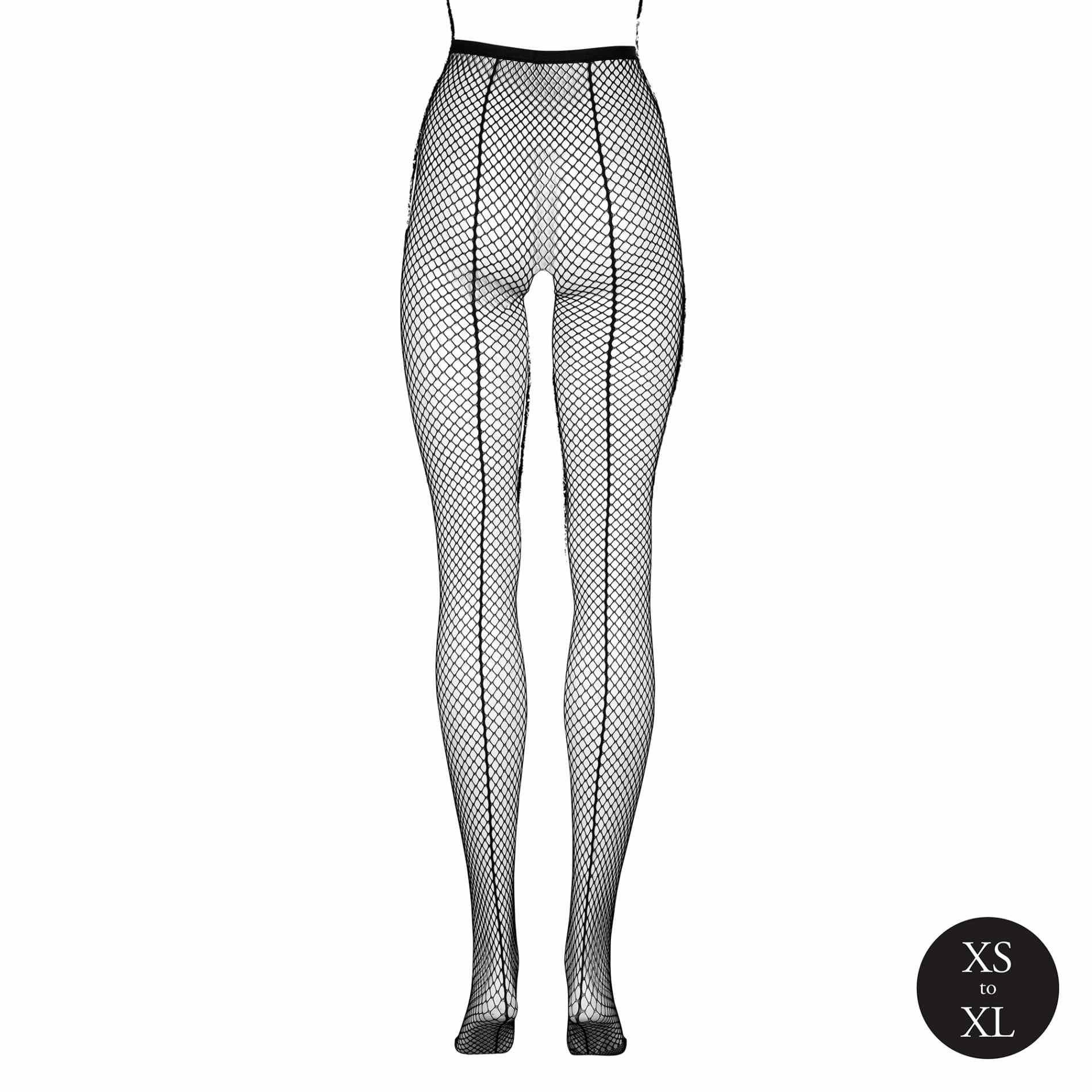 Rajstopy Le Désir with small fishnet structure, XS–XL (czarny)