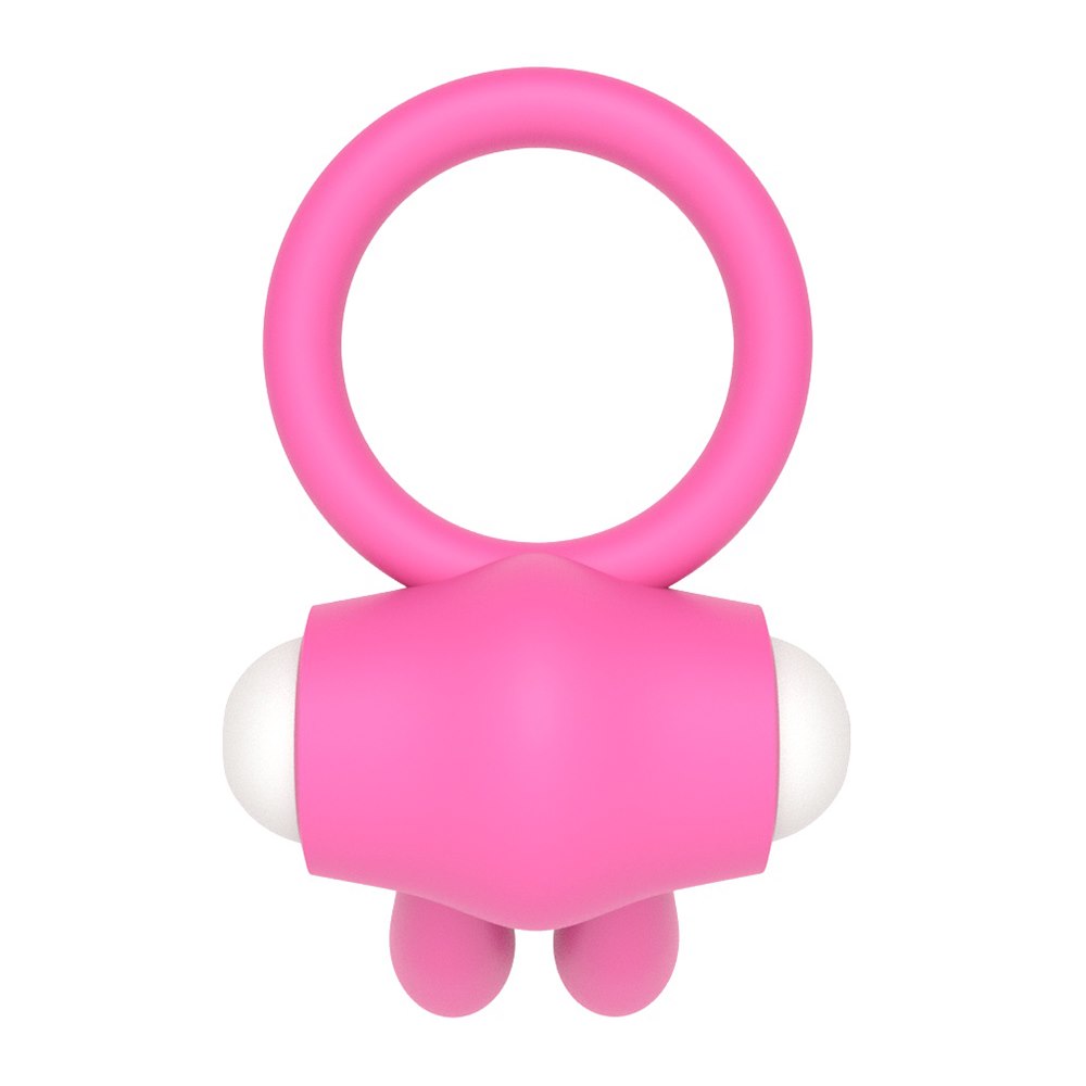 Вібруюче ерекційне кільце Lovetoy Power Clit Silicone Cockring, 7.5 см (рожевий)