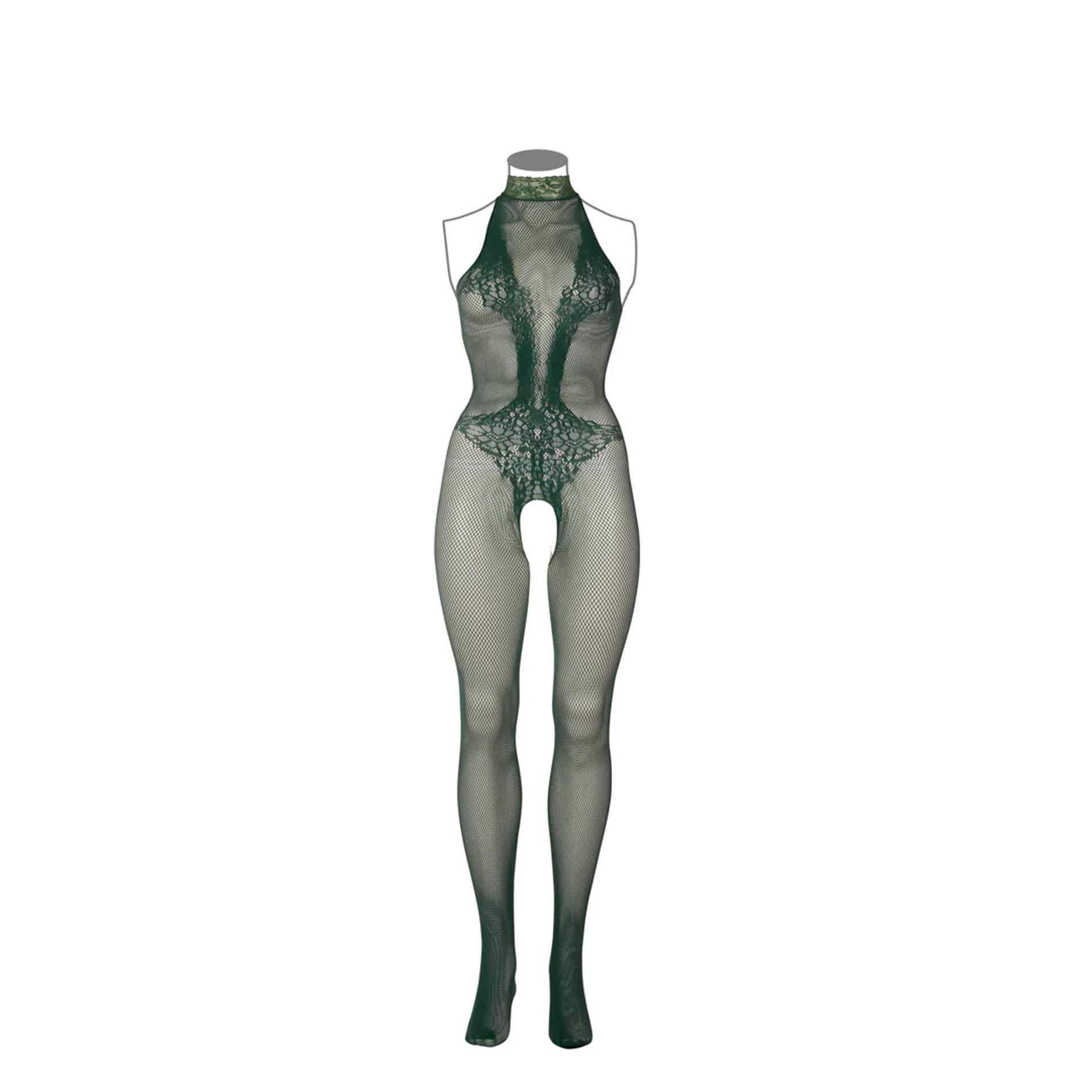 Бодистокинг Le Désir Fishnet and Lace, Plus Size (зеленый)