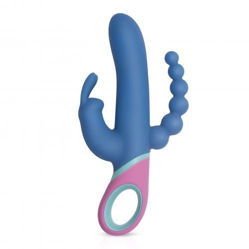 Вібратор кролик PMV20 Vice Double Vibrator, 23 см (синій)