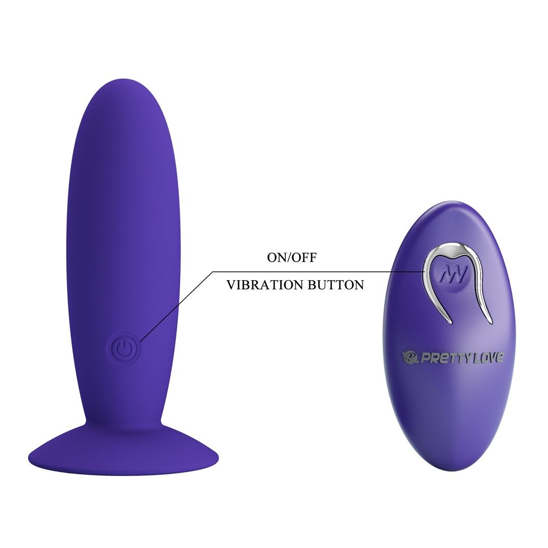 Korek analny Pretty Love Remote Control Vibrating Plug Youth, 11 cm (fioletowy)