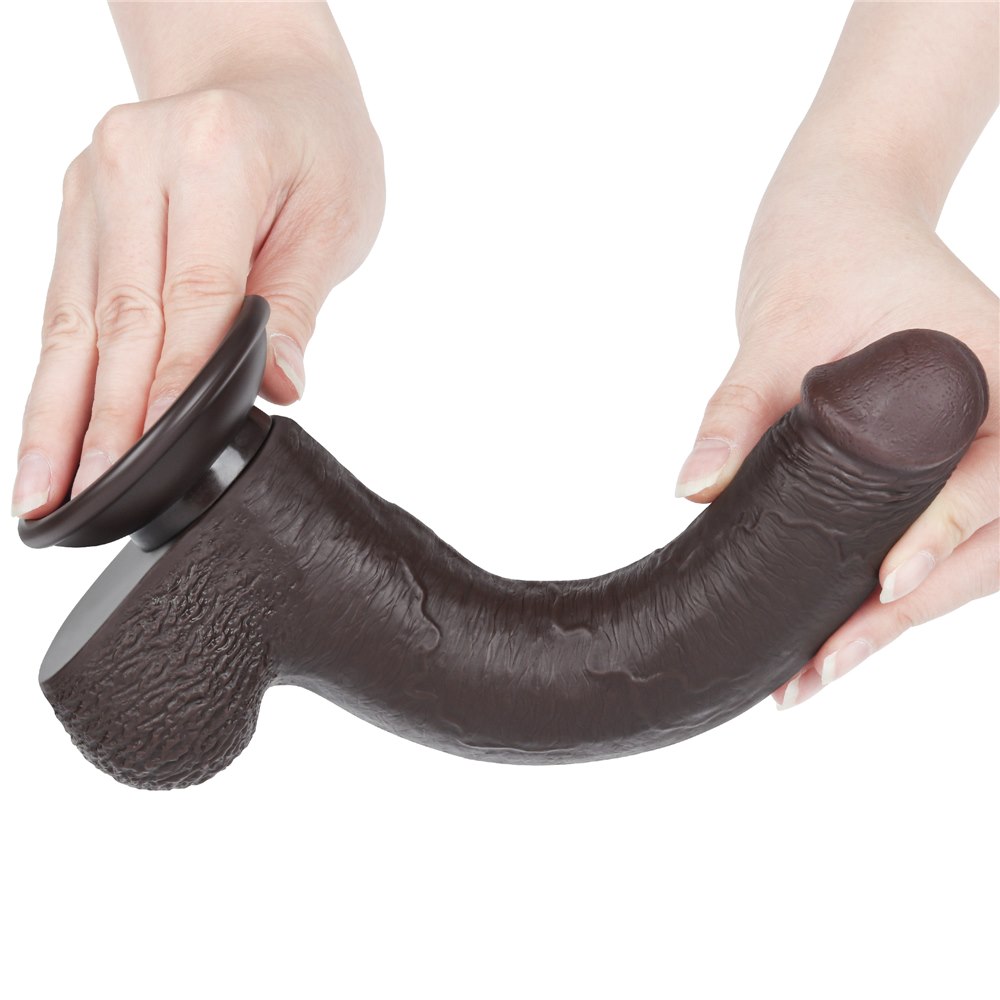 Фаллоимитатор Sliding-Skin Dual Layer Dong 9, 23 см (коричневый)