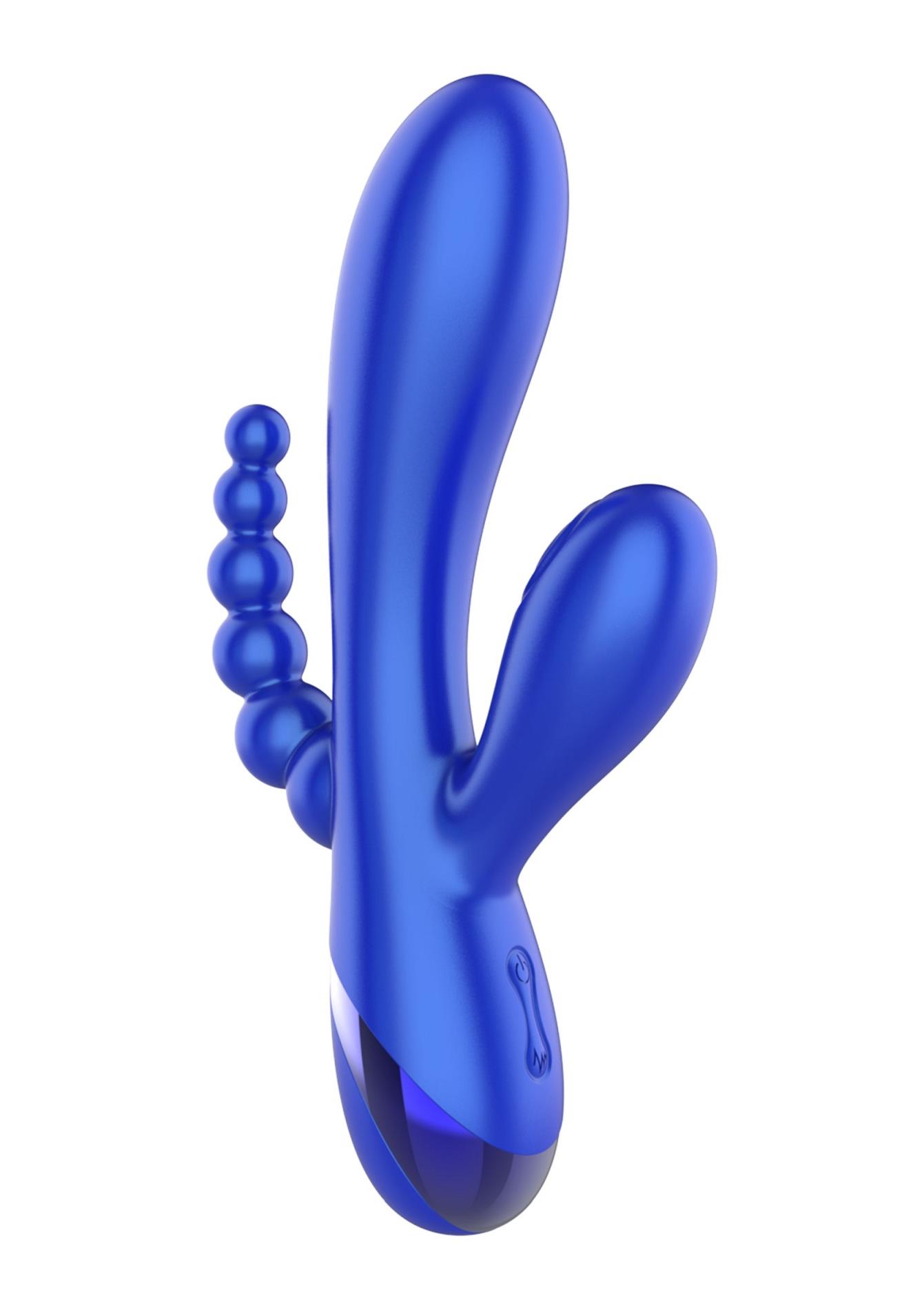 Вибратор Xocoon Triple Love, 19 см (синий)