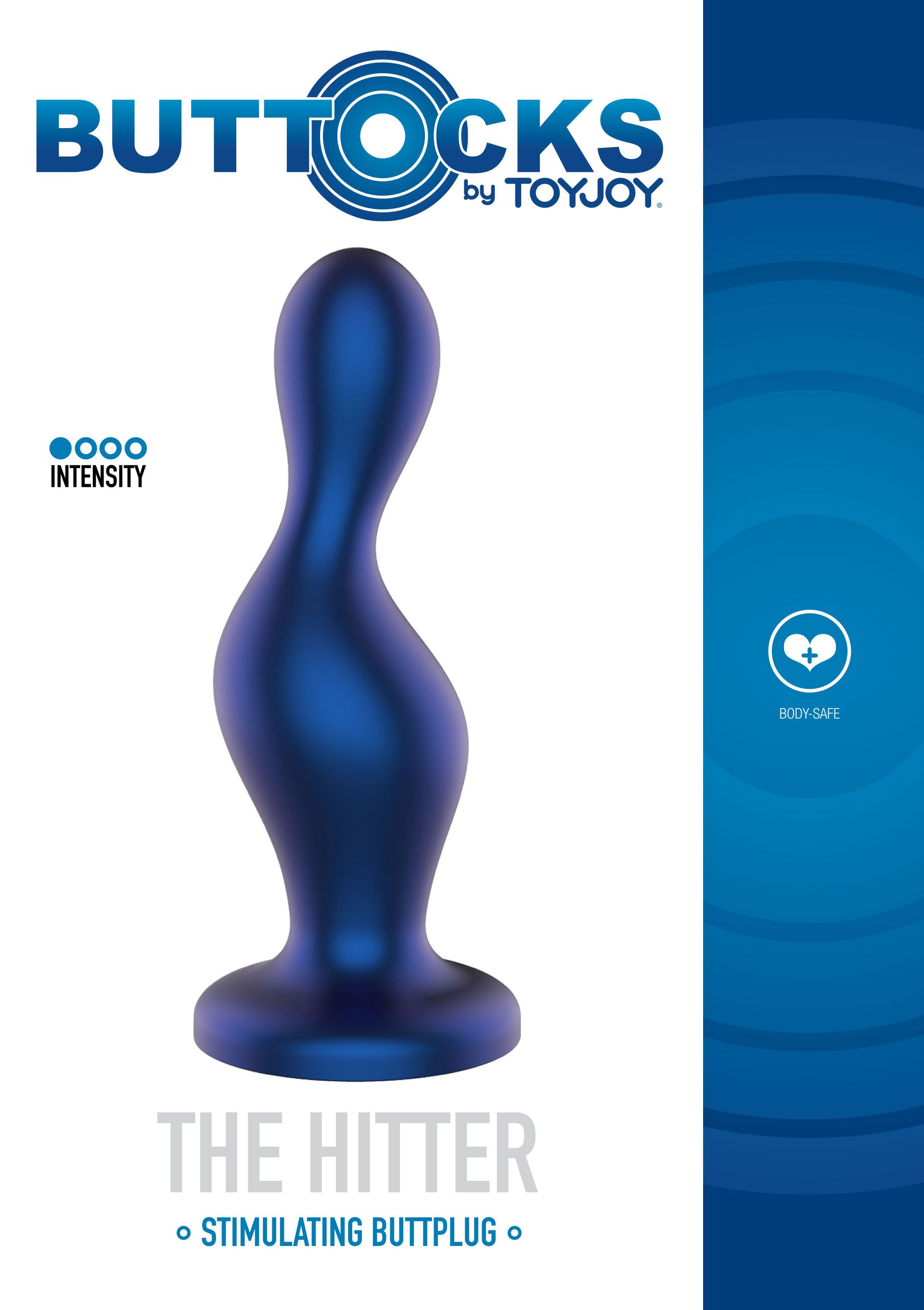 Анальна пробка TOYJOY The Hitter Buttplug, 13 см (синій)