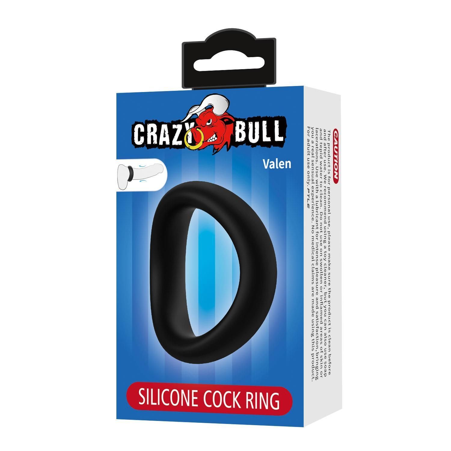 Эрекционное кольцо Crazy Bull Valen, 6.5 см (черный)