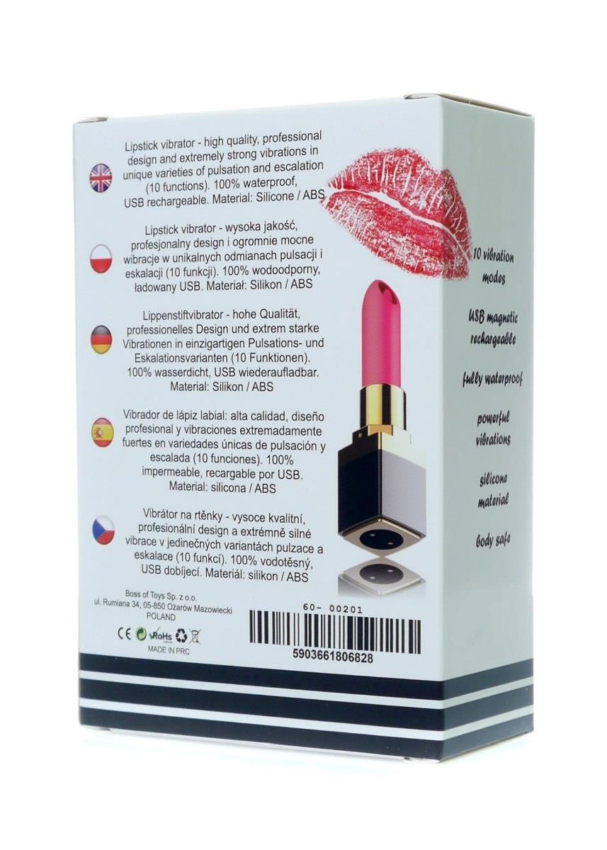 Вибратор для клитора Boss Series Rechargeable Lipstick, 9,2 см (розовый)