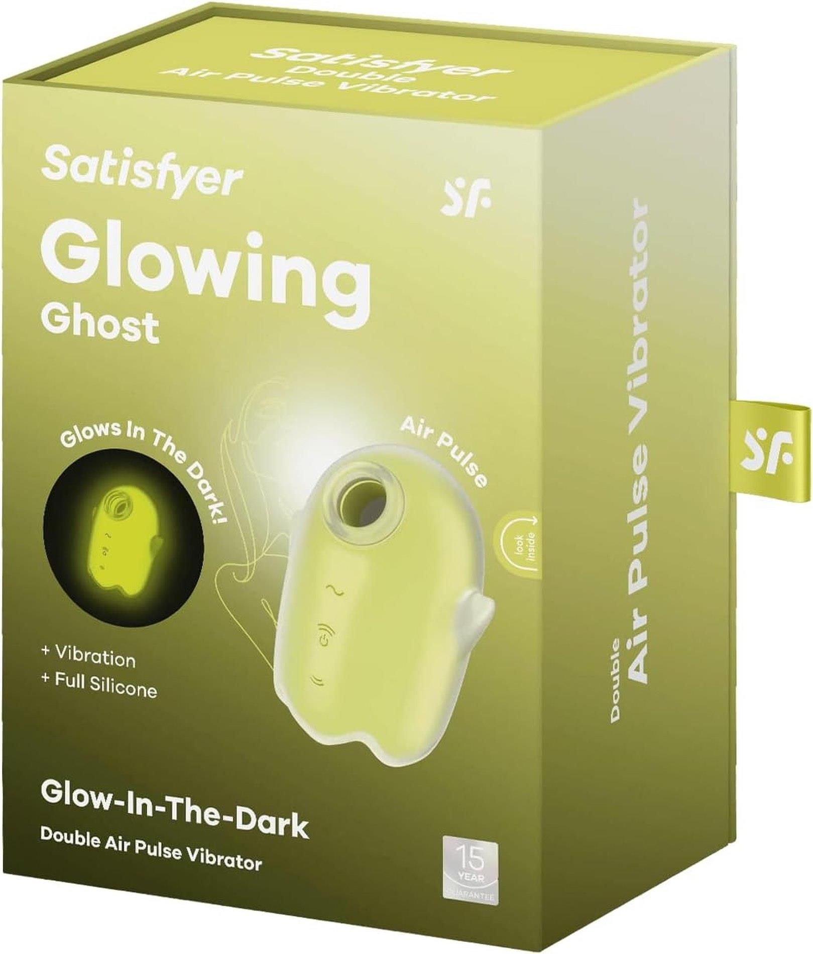 Вакуумный стимулятор клитора с вибрацией Satisfyer Glowing Ghost (желтый)