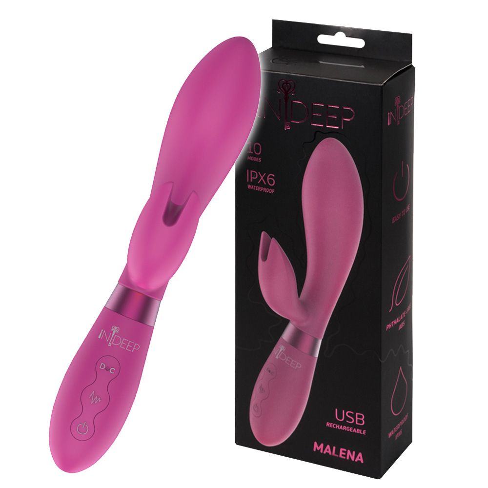 Вибратор-кролик InDeep Malena, 21,5 см (розовый)