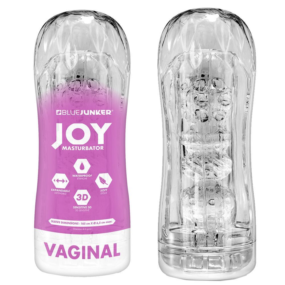 BlueJunker Joy Masturbator Vaginal - Masturbator, Przezroczysty, 16.5 cm