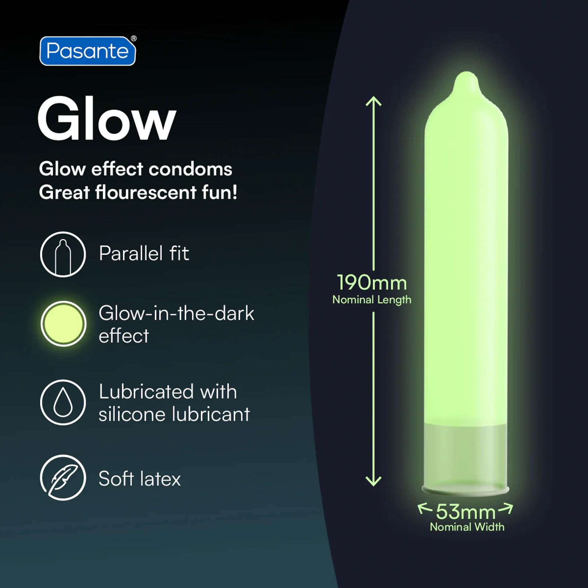 Презервативы Pasante Glow, 12 шт