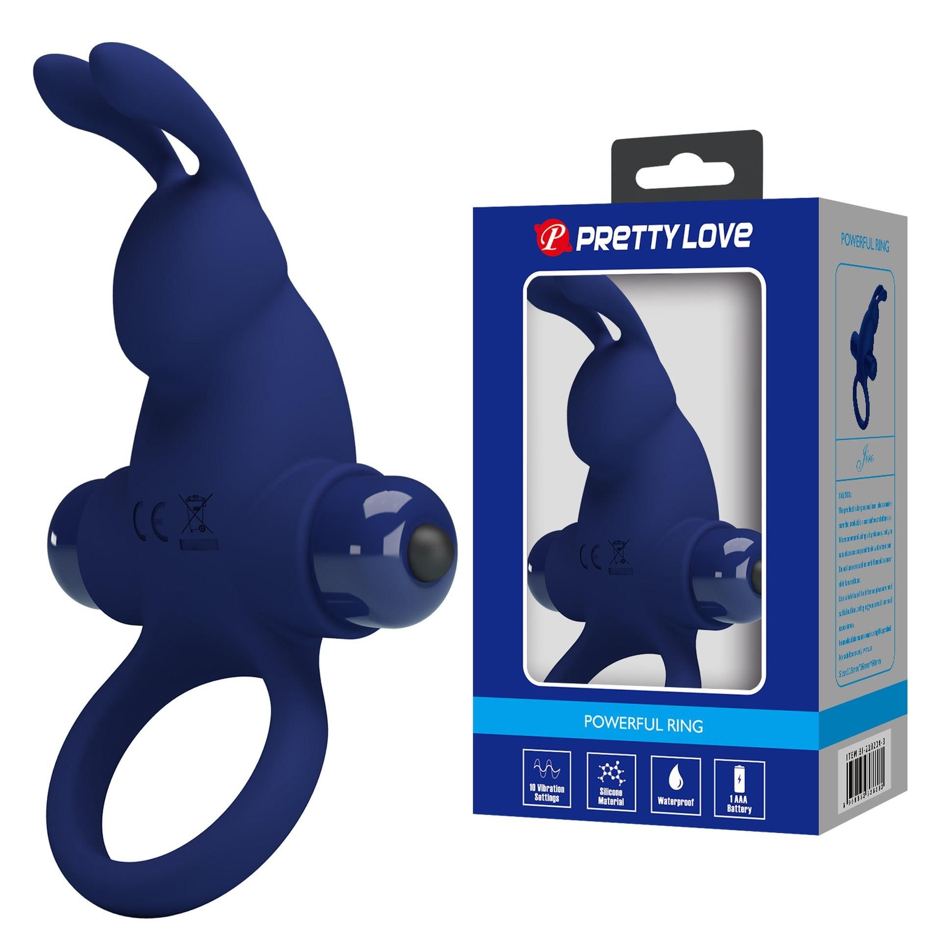Эрекционное кольцо Pretty Love Vibrant Penis Ring, 11,3 см (синий)