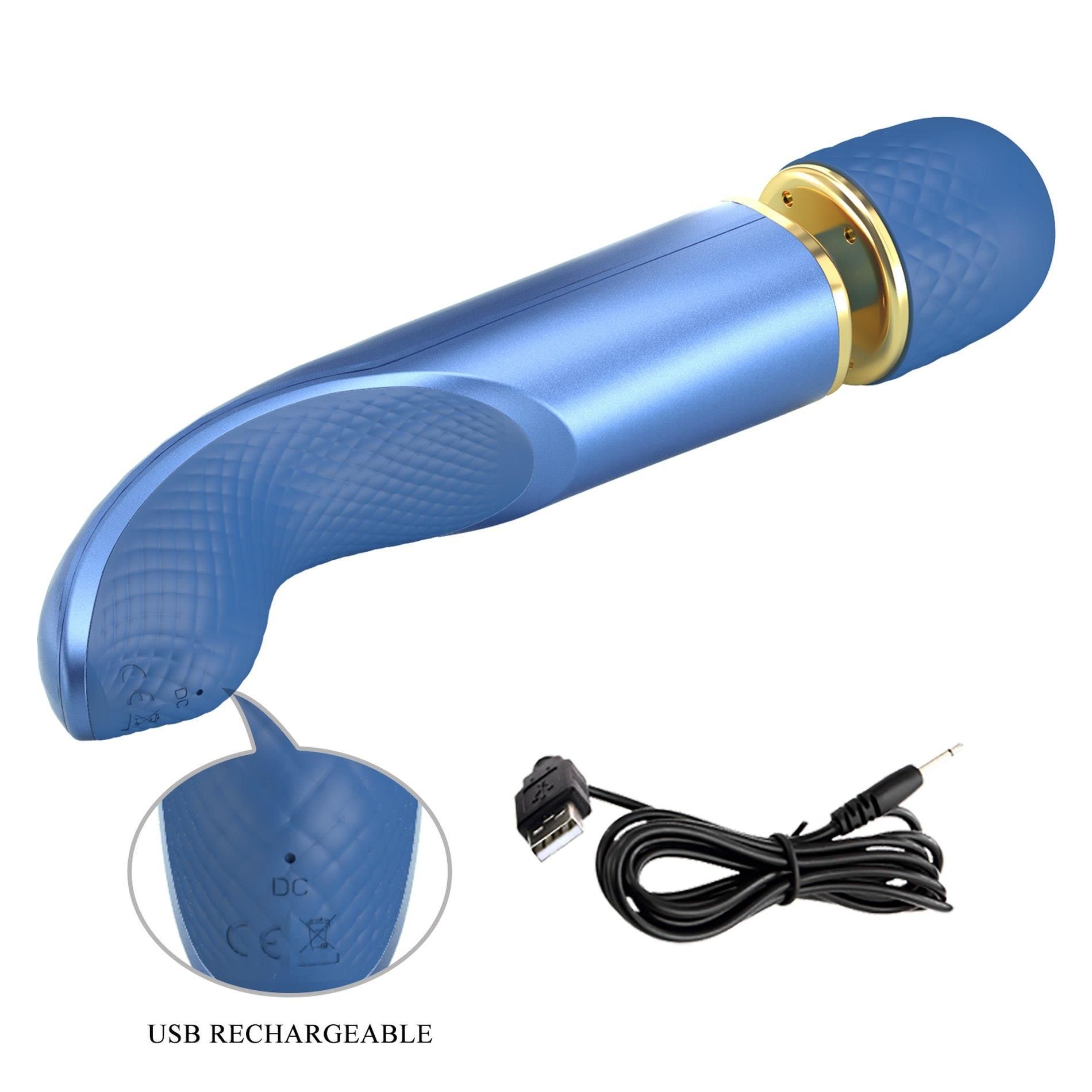 Вибромассажер Pretty Love Colorful Massager, 24 см (синий)