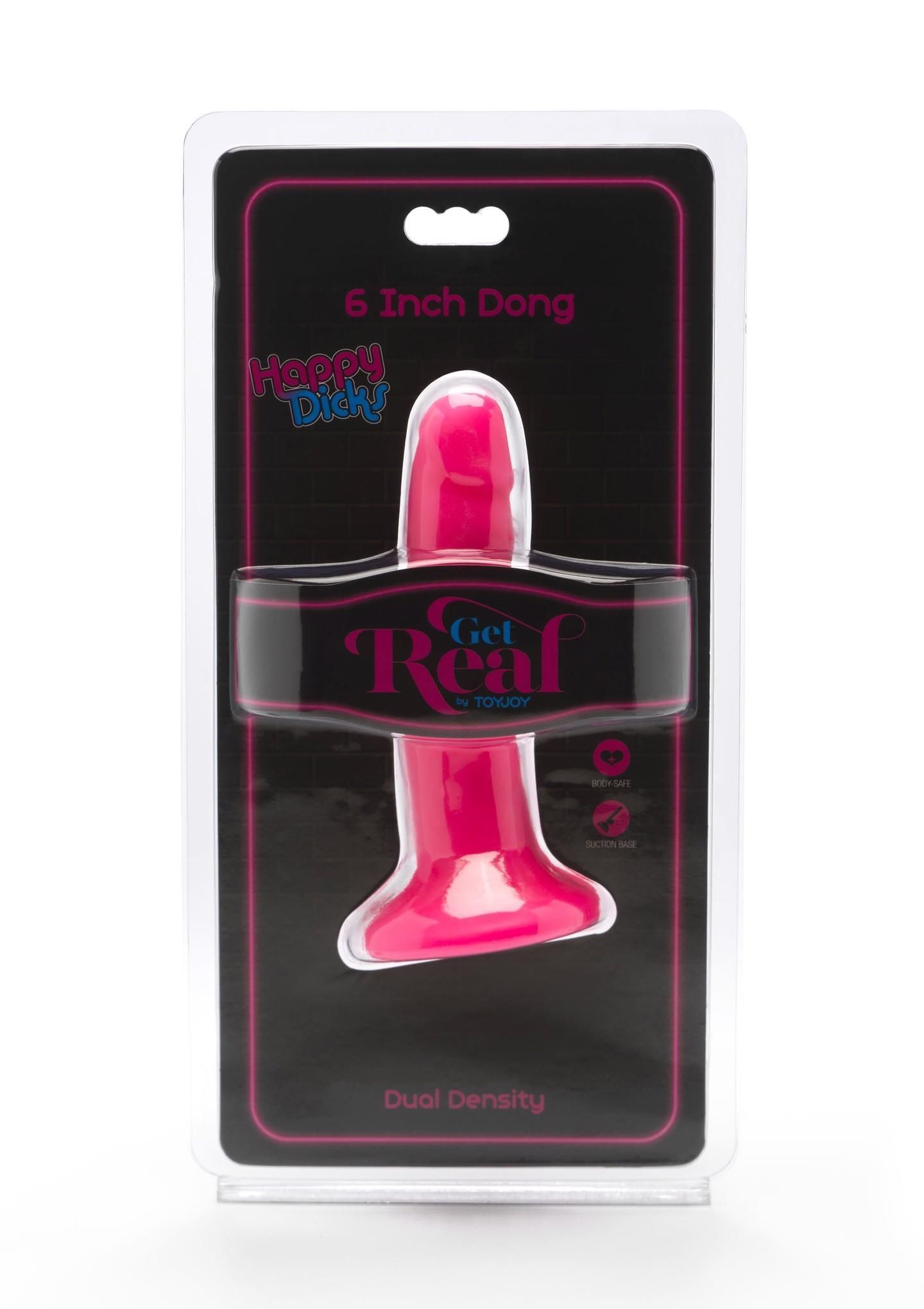 Dildo z przyssawką Toy Joy Get Real Happy Dicks, 15 cm (różowy)