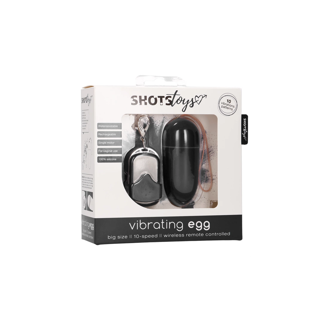 Wibrujące jajeczko ShotsToys Remote Vibrating Egg, 8 cm (czarny)