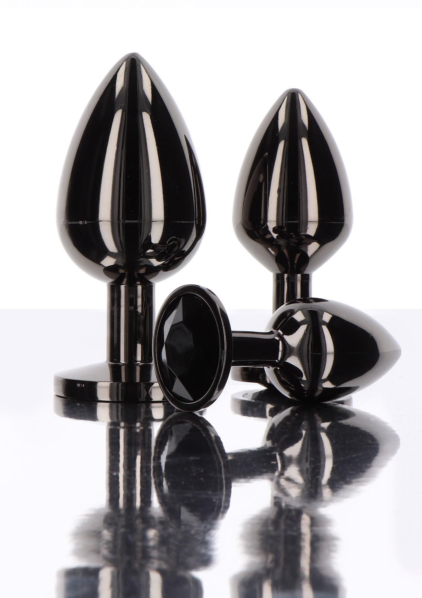 Анальна пробка Taboom Butt Plug With Diamond Jewel M, 8,5 см (чорний)