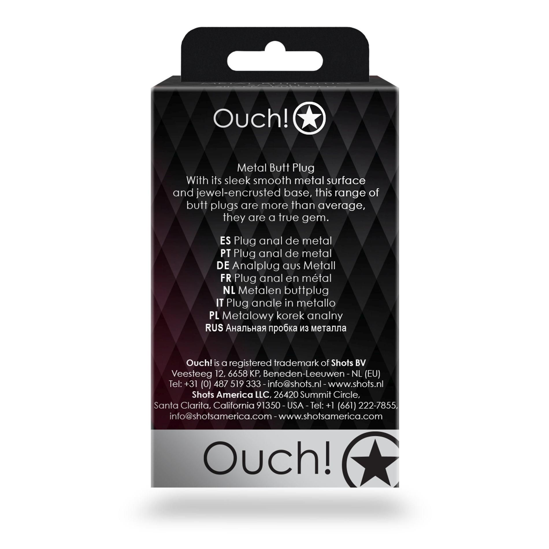 Korek analny Ouch! Heart Gem Butt Plug Small, 6,9 cm (srebrny)