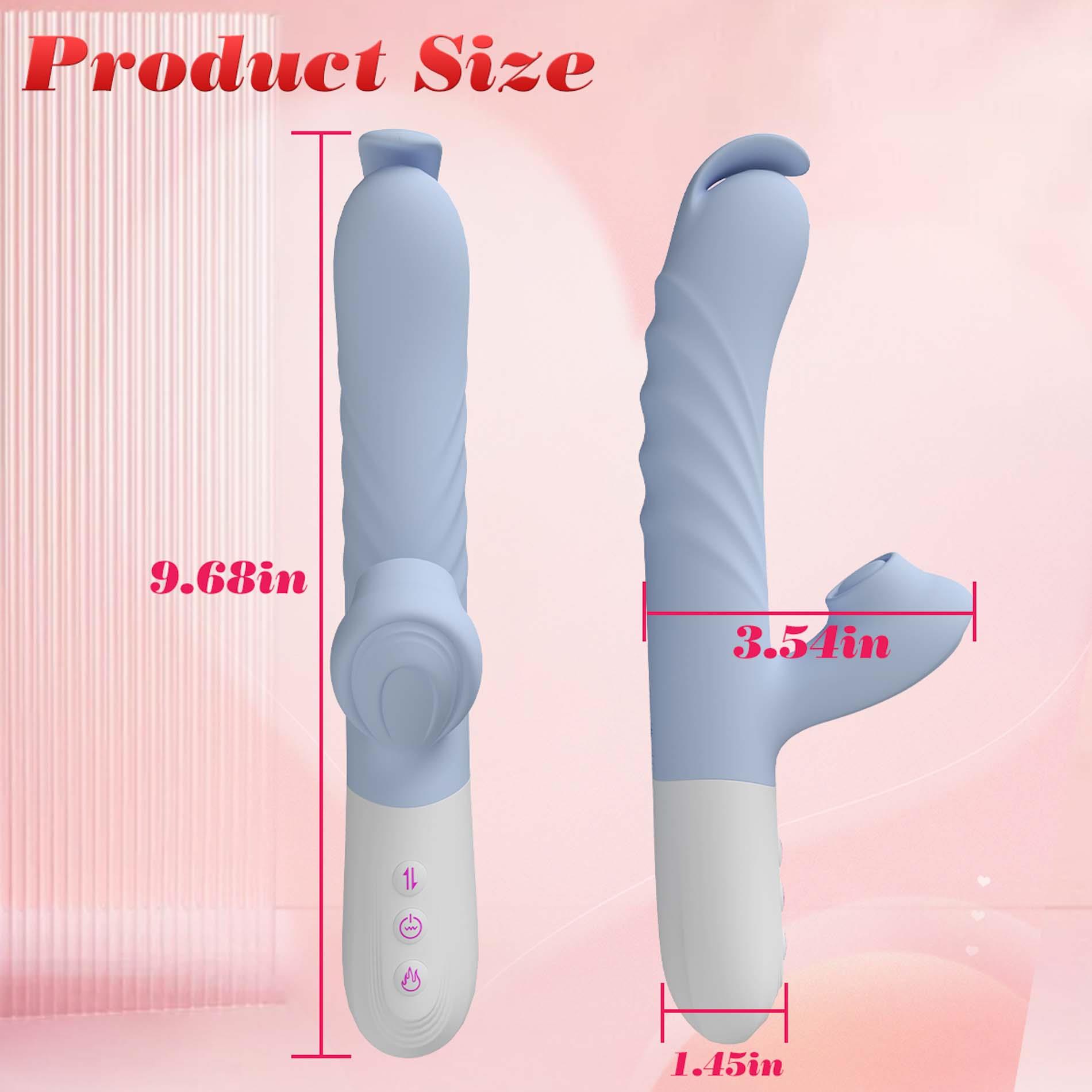 Вибратор B - Series Fox Thrusting Heating, 24.6 см (голубой)