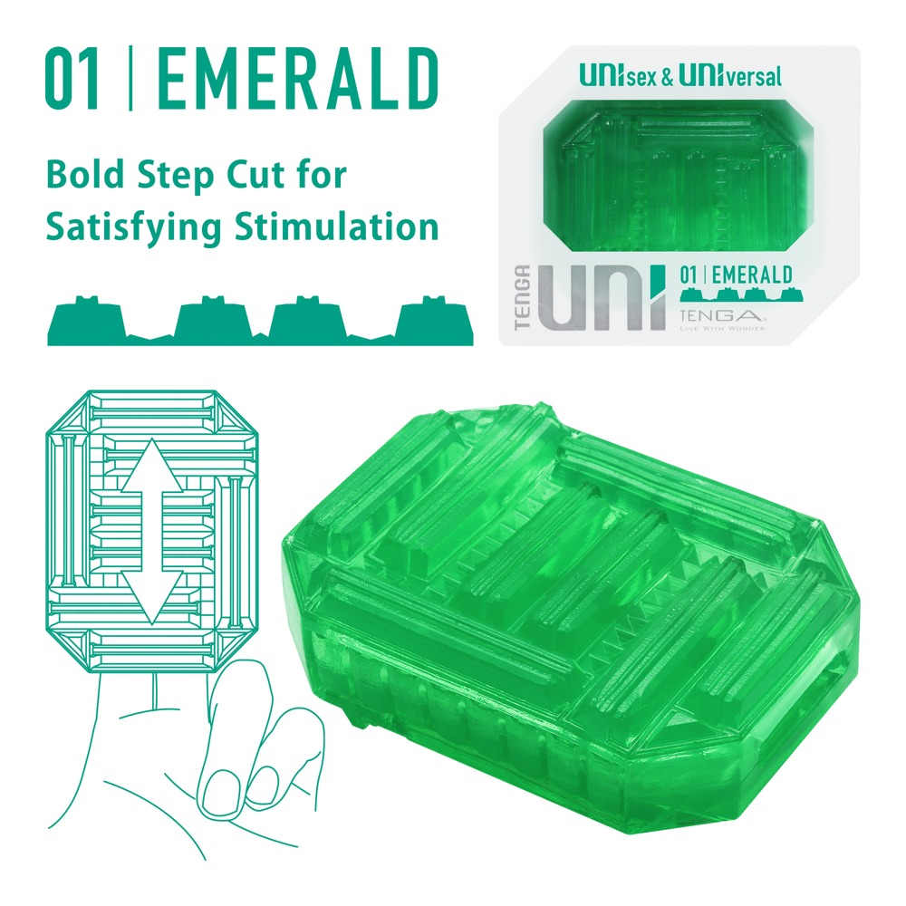 Мастурбатор Tenga Uni 01 Emerald (зеленый)