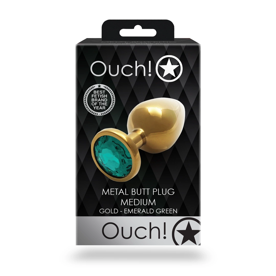 Korek analny Ouch! M, 7.1 cm (zielony)
