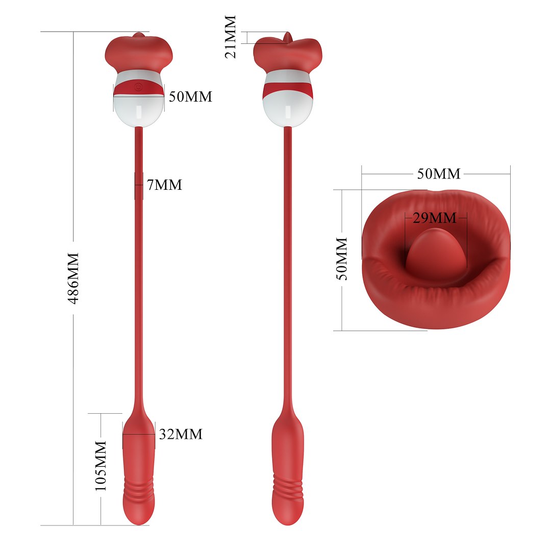 Stymulator Pretty Love Ashlynn, 48.6 cm (czerwony)
