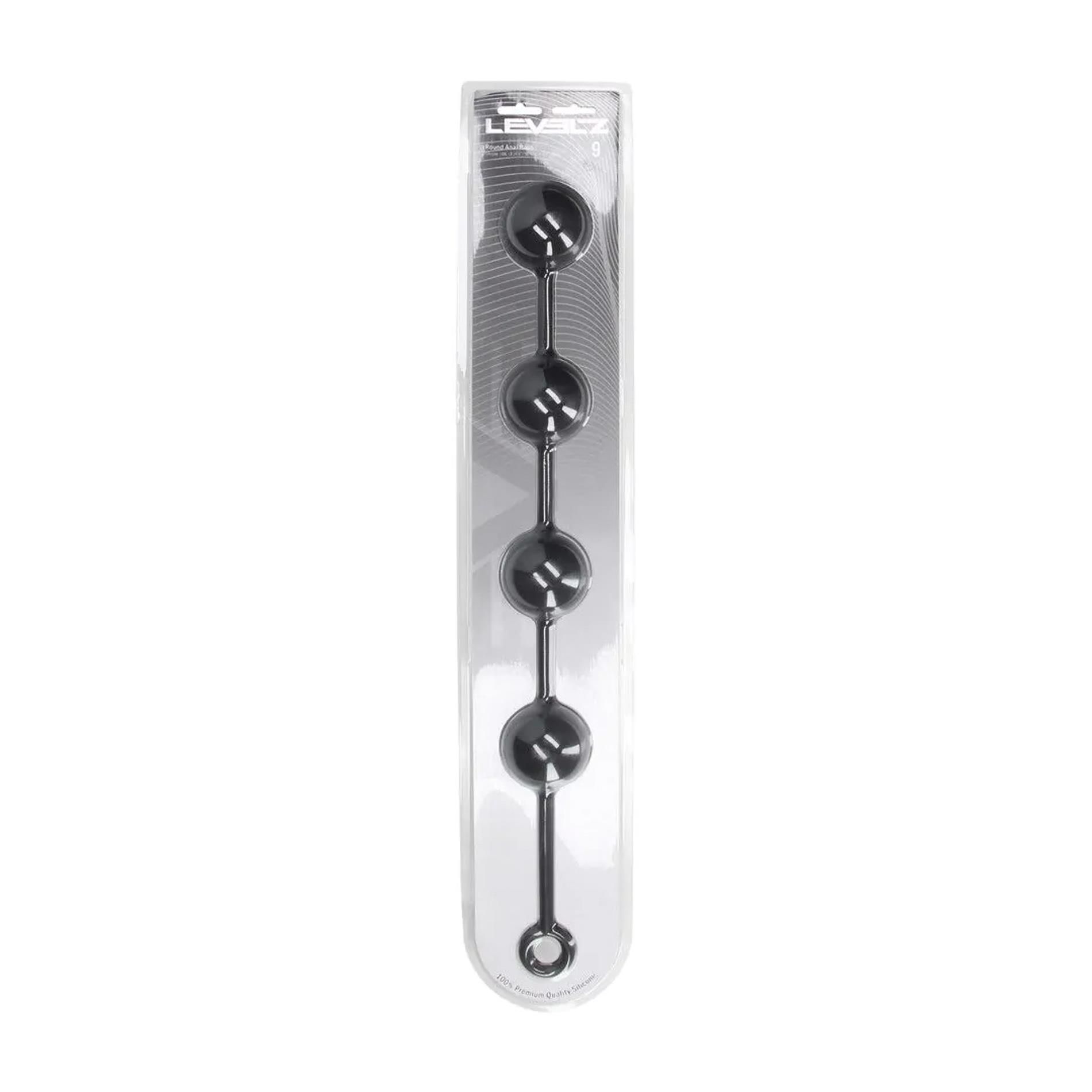 Анальная цепочка Levelz Round Silicone Anal Balls, 52.5 см (черный)