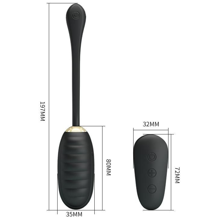 Виброяйцо Pretty Love Doreen Remote Control Egg, 19,7 см (черный)