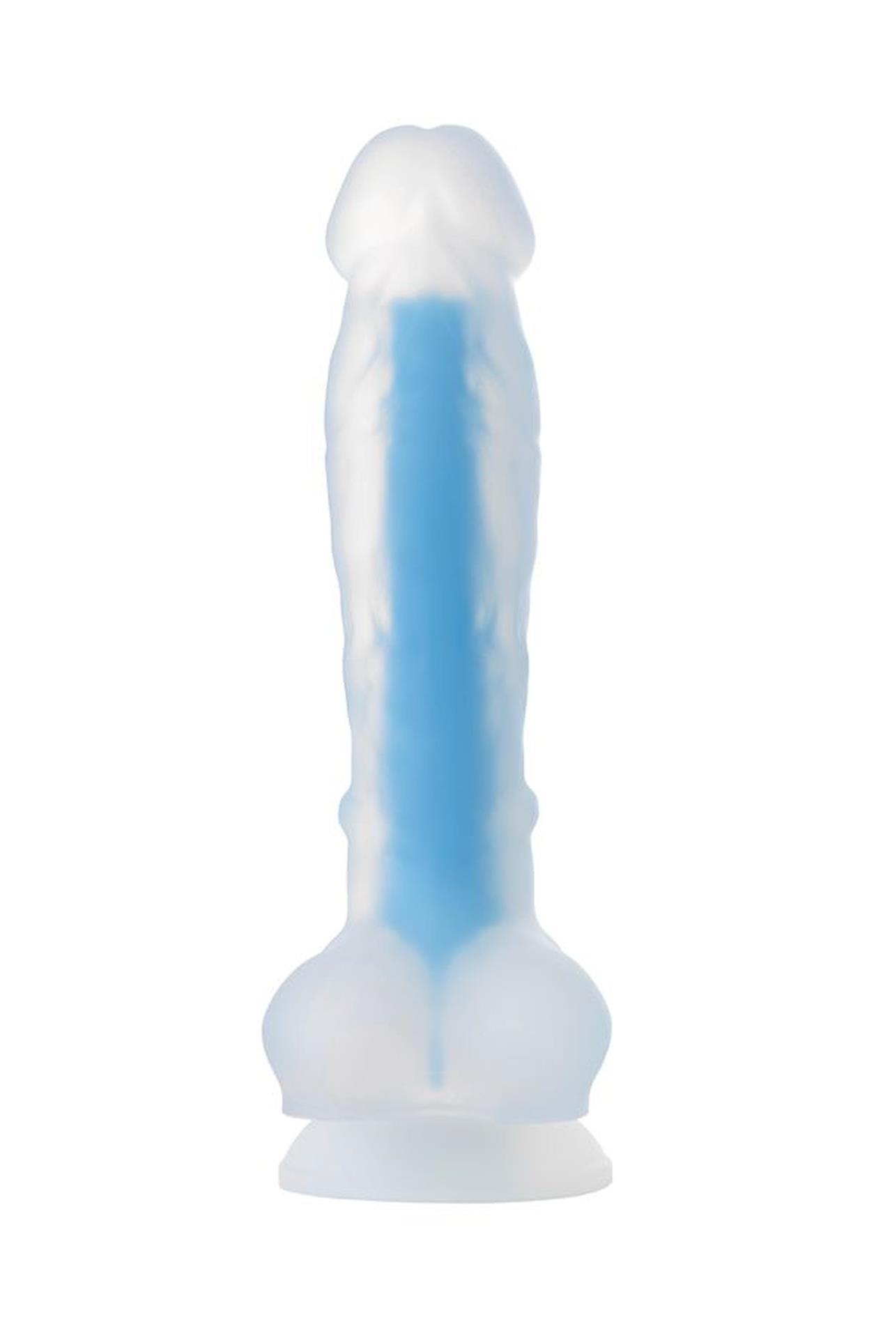 Toyfa Bruce Glow - Dildo, Niebieski, 21 cm