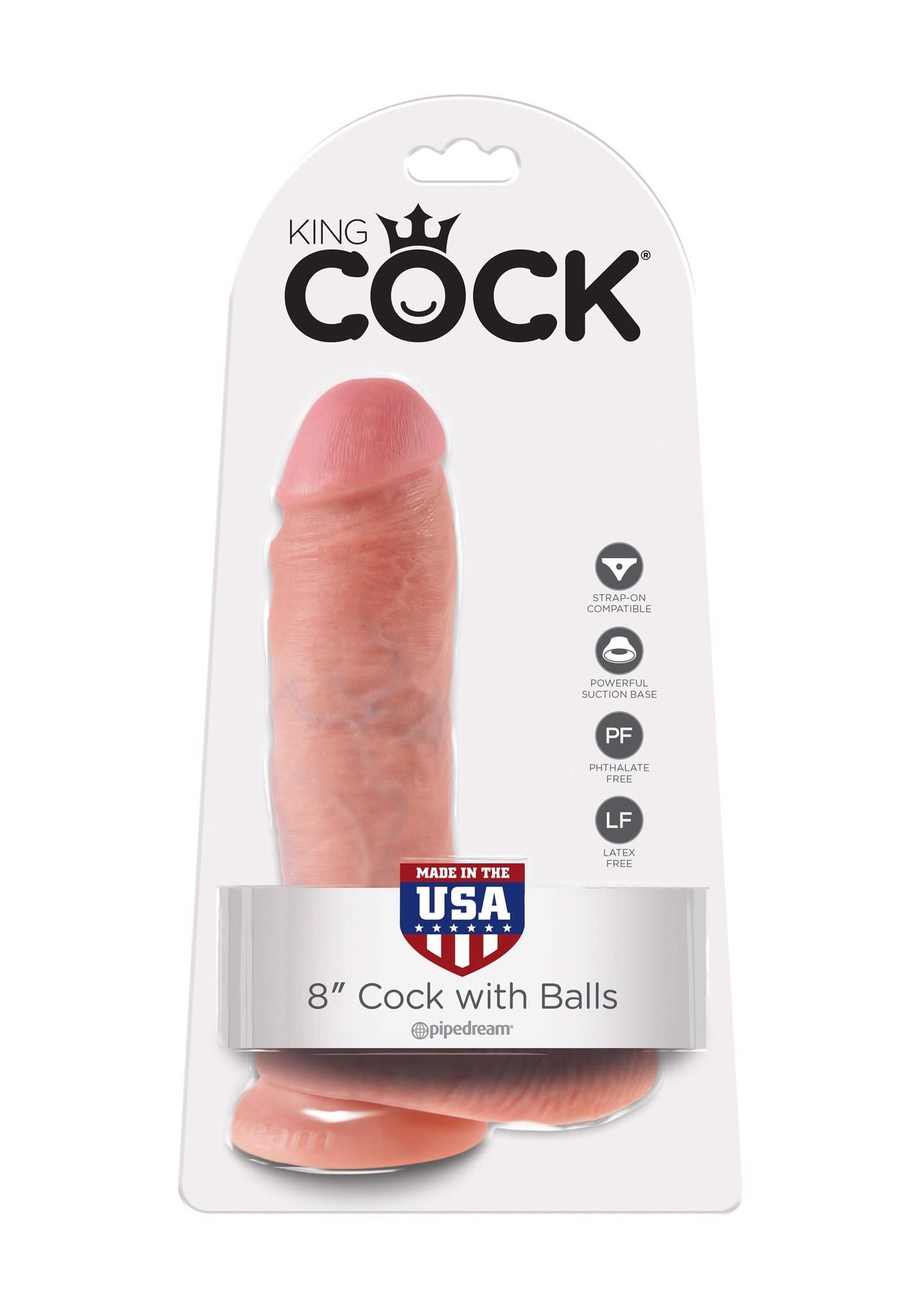 Фалоімітатор на присосці King Cock 8, 20 см (тілесний)