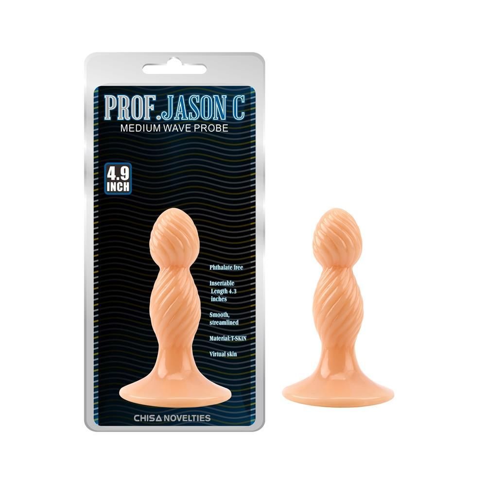 Анальна пробка Prof. Jason C Medium Wave Probe, 12,5 см (тілесний)