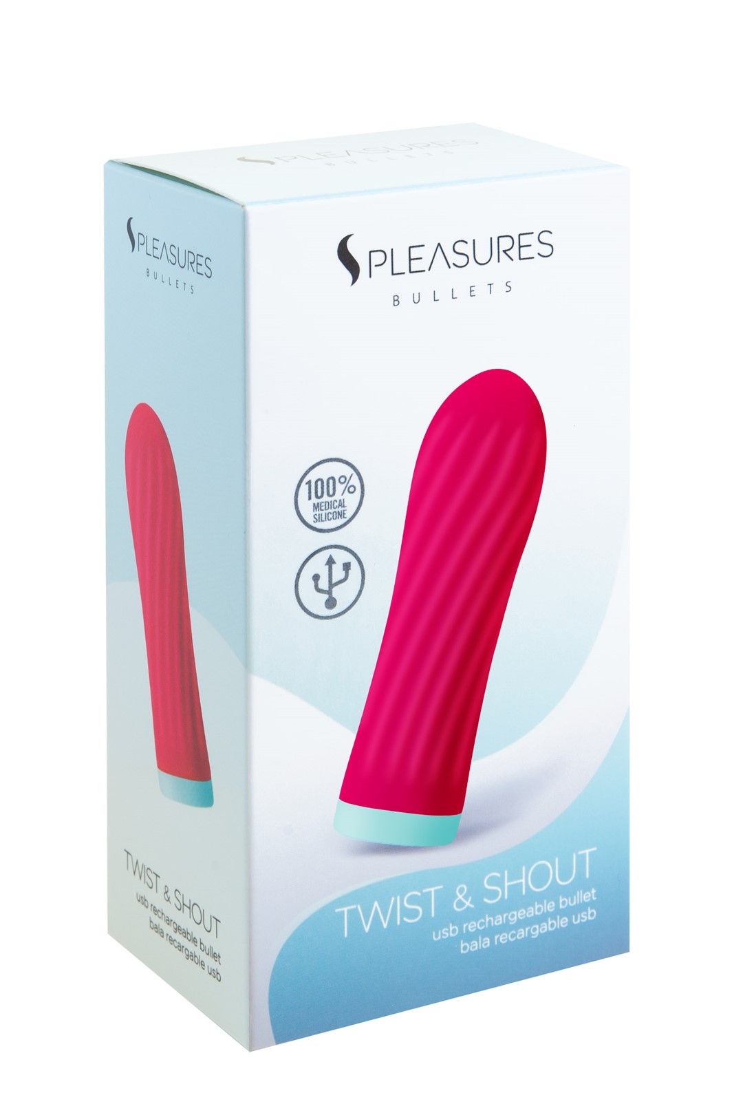 Вибратор для клитора Pleasures Bullets Twist & Shout, 8,5 см (розовый)
