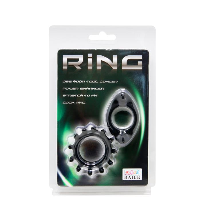 Набор эрекционных колец Baile Ring, 2 шт (черный)