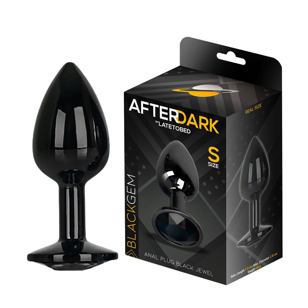Korek analny z kryształem Afterdark S, 7.2 cm (czarny)
