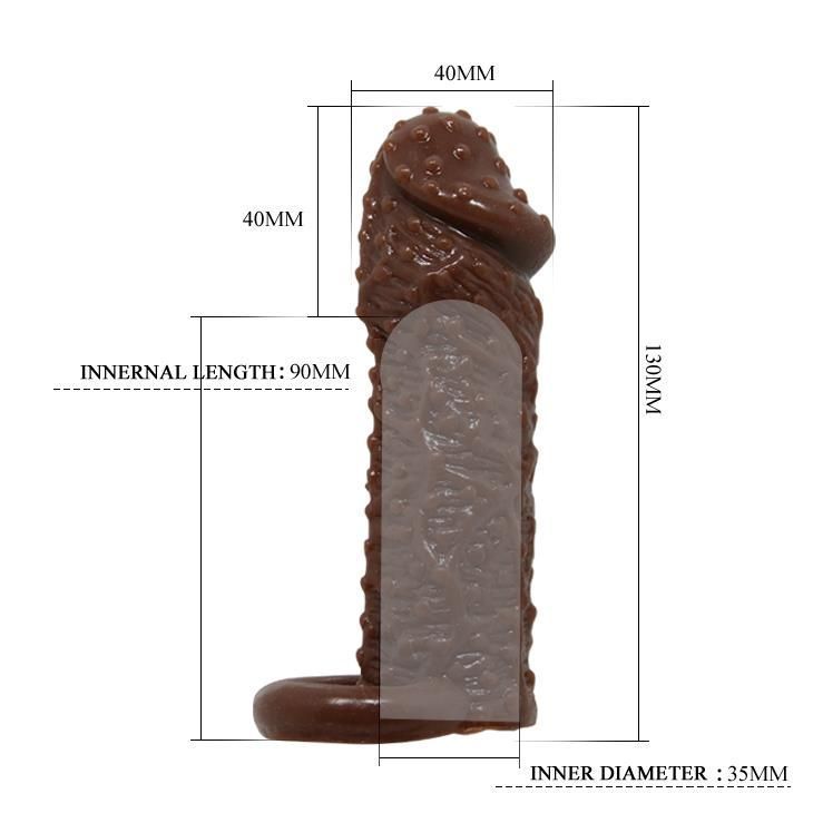 Nasadka na penisa Baile Brave Man Extension, 13 cm (brązowy)