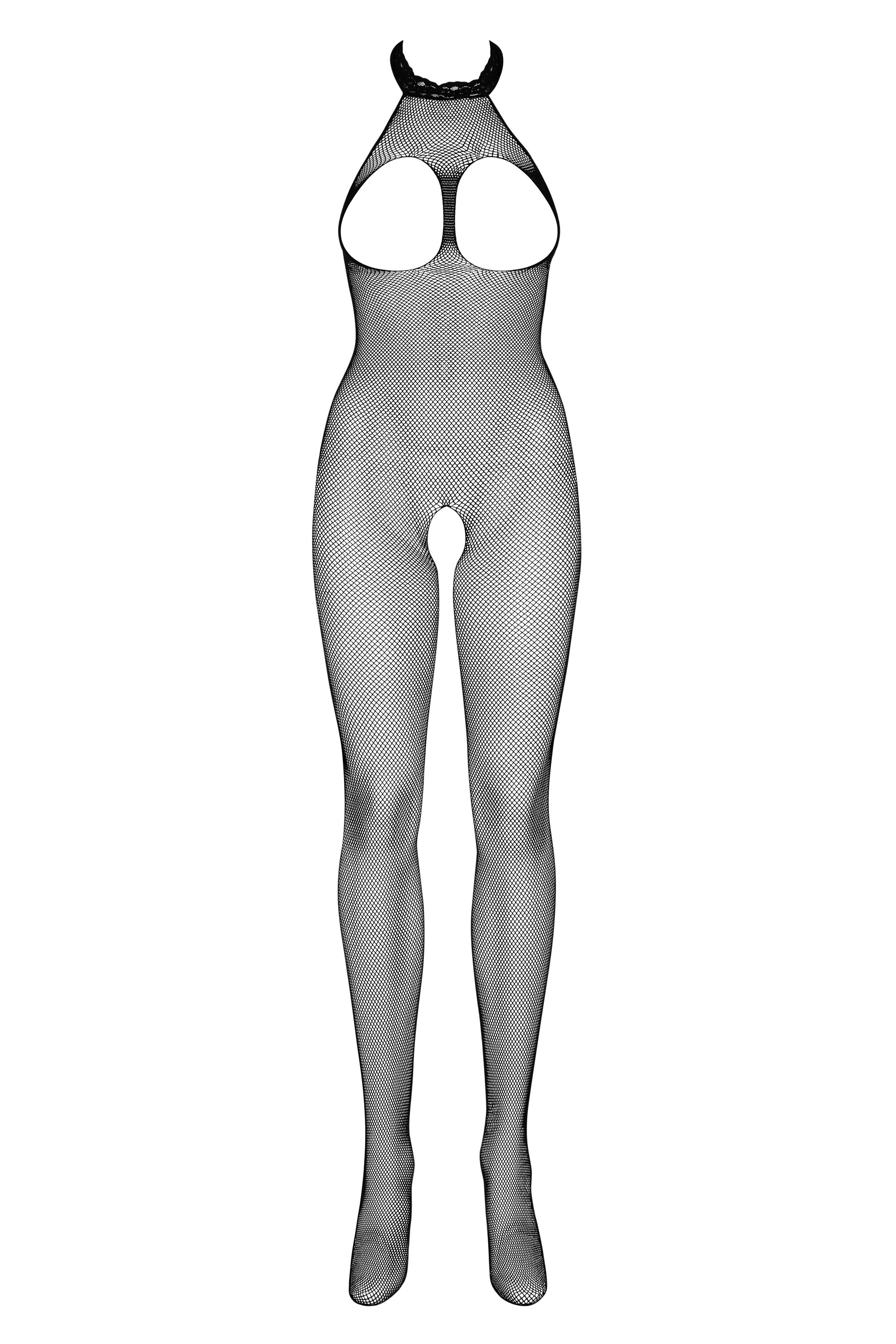 Бодистокинг с открытой грудью Obsessive N101, S/M/L (черный)