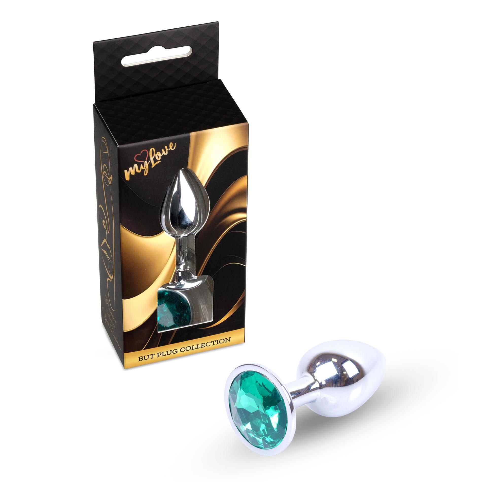 Korek analny MyLove Toys Jewelry Silver Plug, 7 cm (zielony)