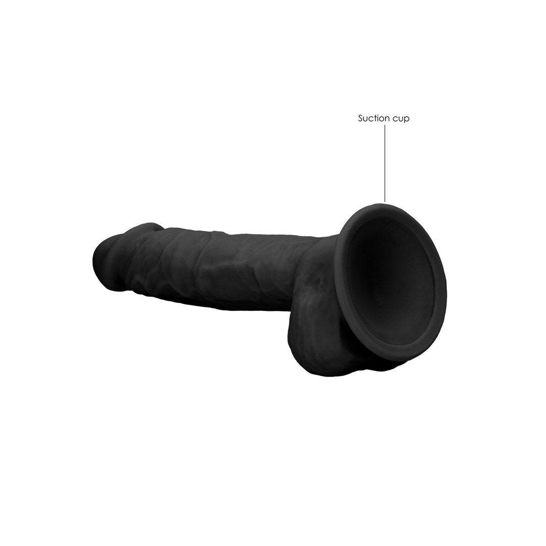 Dildo RealRock With Balls Ultra, 22.8 cm (czarny)