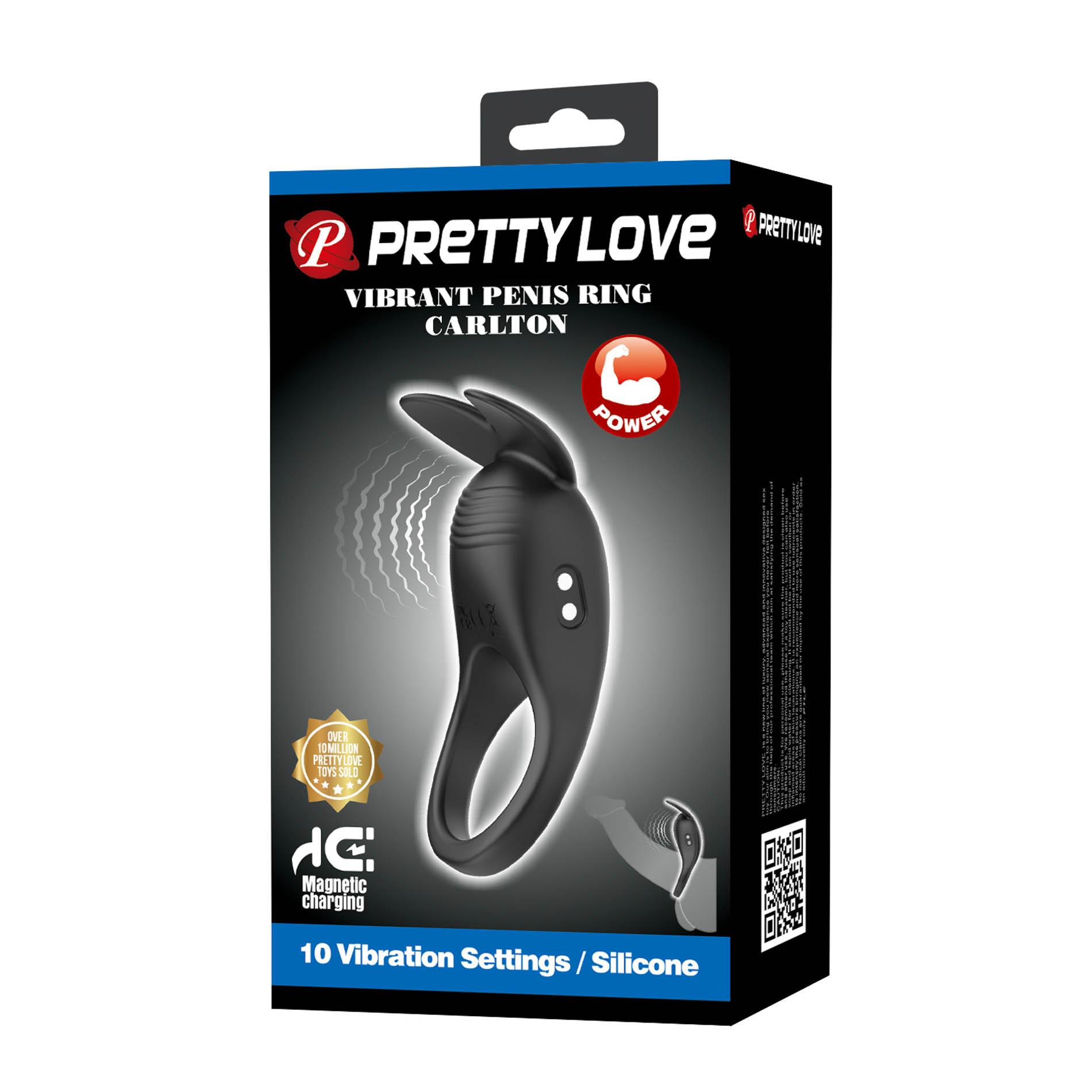 Эрекционное кольцо Pretty Love Carlton, 8.8 см (черный)