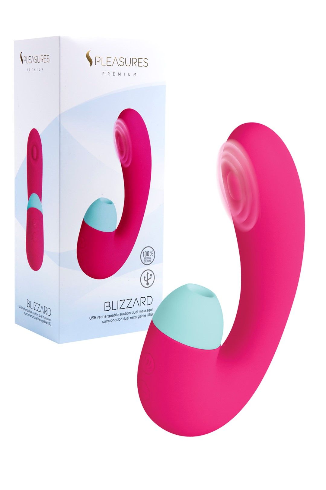 Вакуумный стимулятор клитора с вибрацией Pleasures Premium Blizzard (розовый)