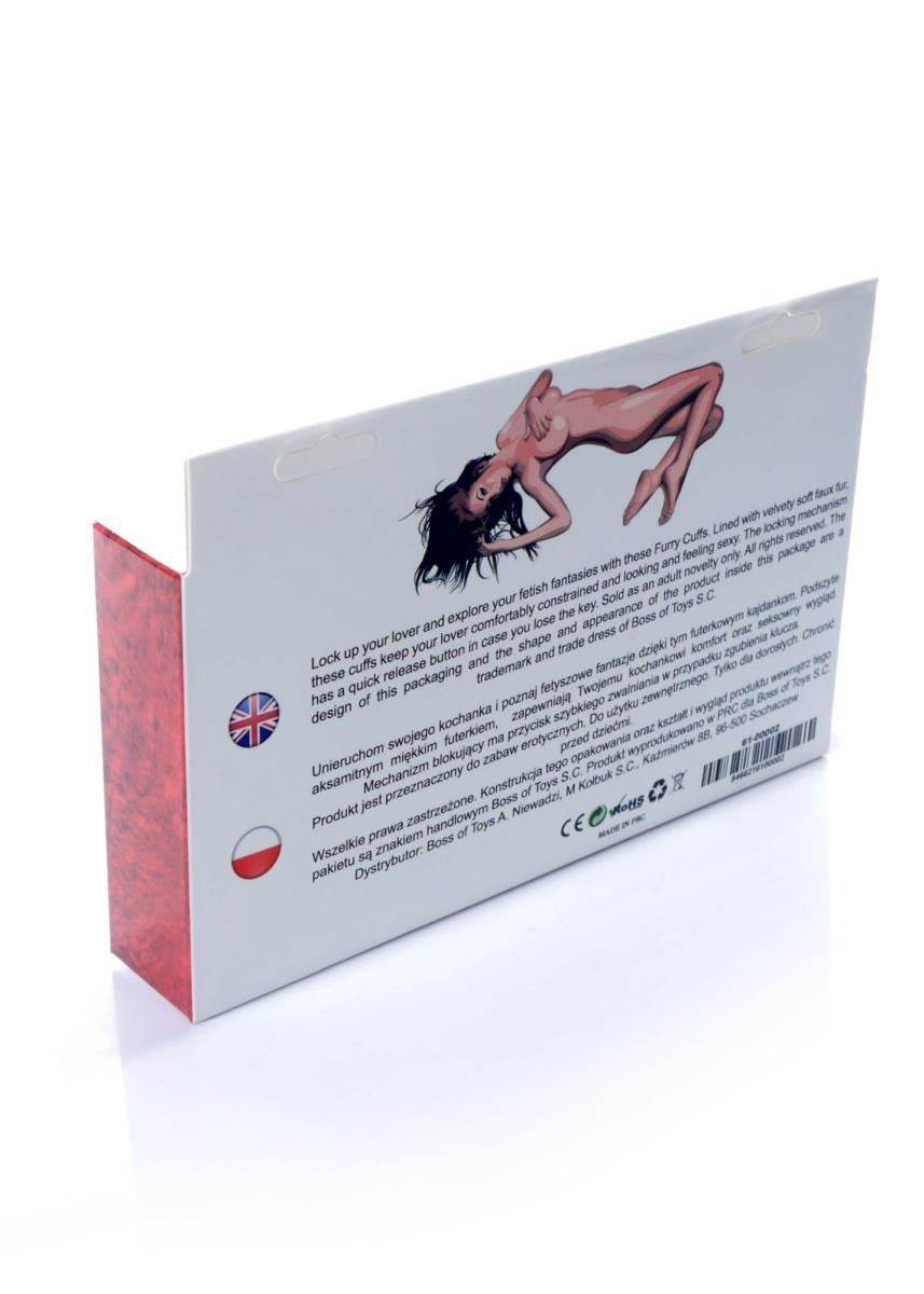 Наручники Fetish B - Series Furry Cuffs (красный)
