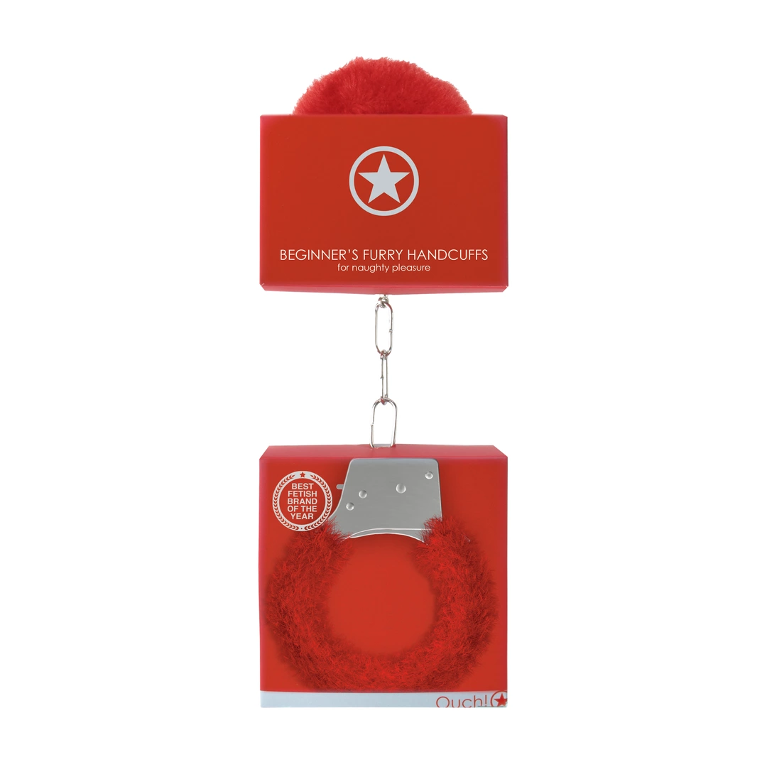 Наручники Ouch! Handcuffs Furry (красный)