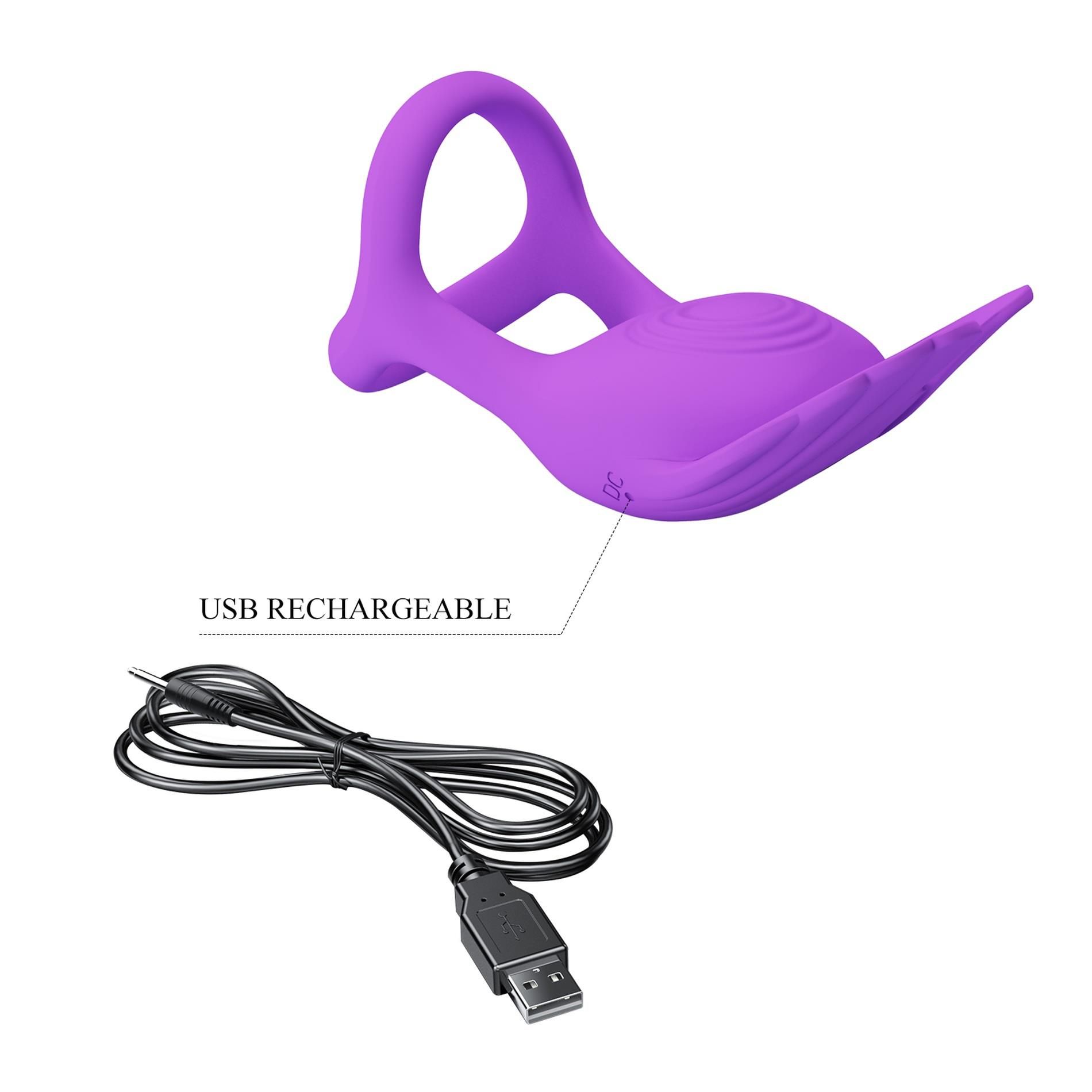 Виброкольцо Pretty Love Silas Vibrant Penis Ring, 9,5 см (фиолетовый)