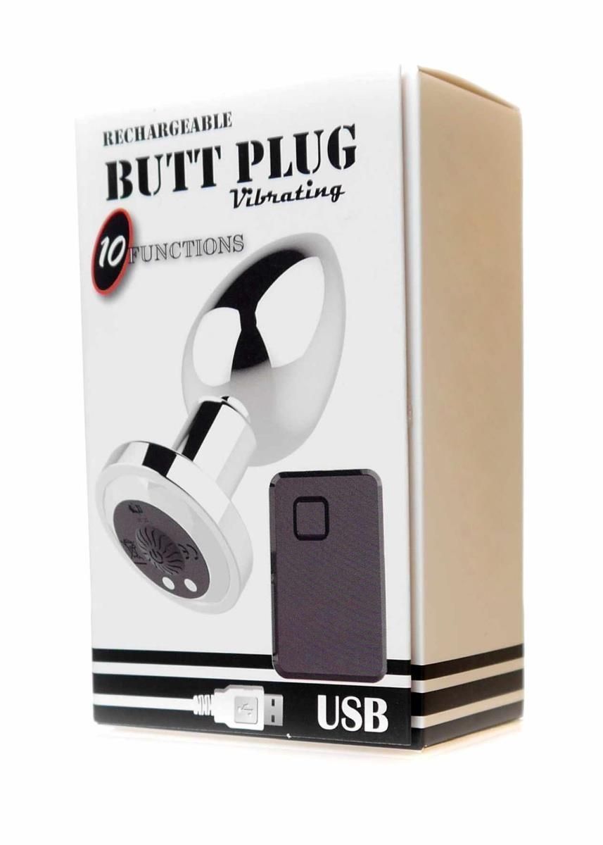 Анальная пробка B - Series Magic Rechargeable Butt Plug, 8.4 см (серебристый)