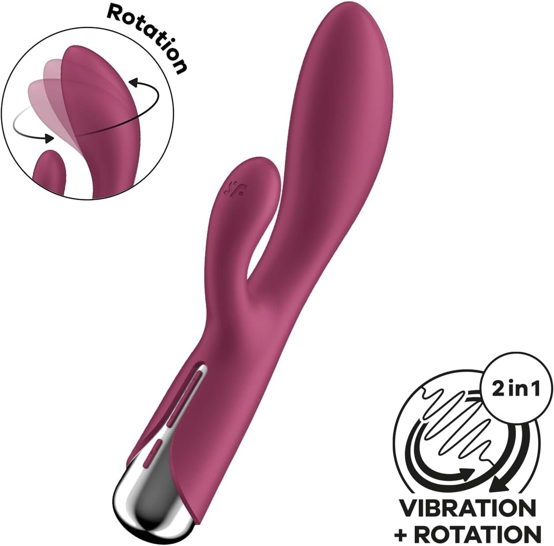 Вибратор-кролик Satisfyer Spinning Rabbit 1, 20 см (бордовый)
