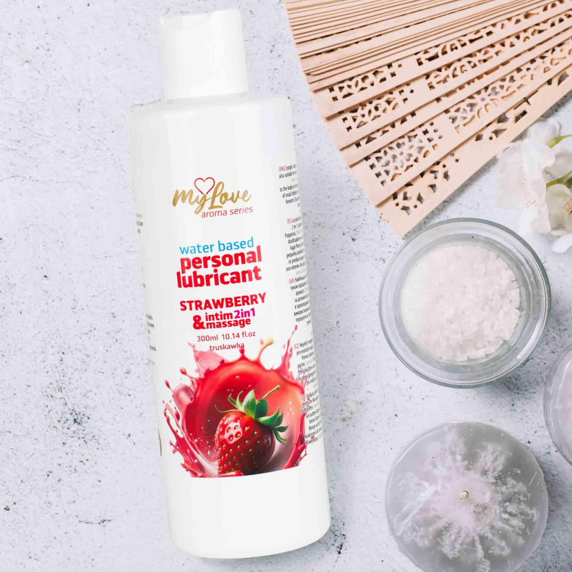 Лубрикант MyLove Aroma Series Intim&Massage 2in1 Strawberry, 300 мл