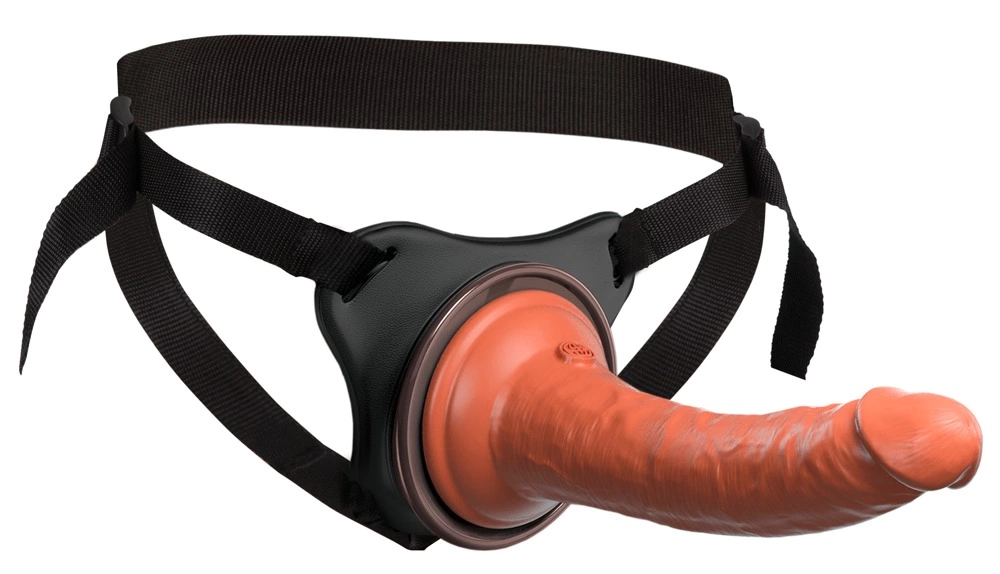 Страпон King Cock Elite Comfy Silicone Body Dock Kit, 21 см (коричневый)