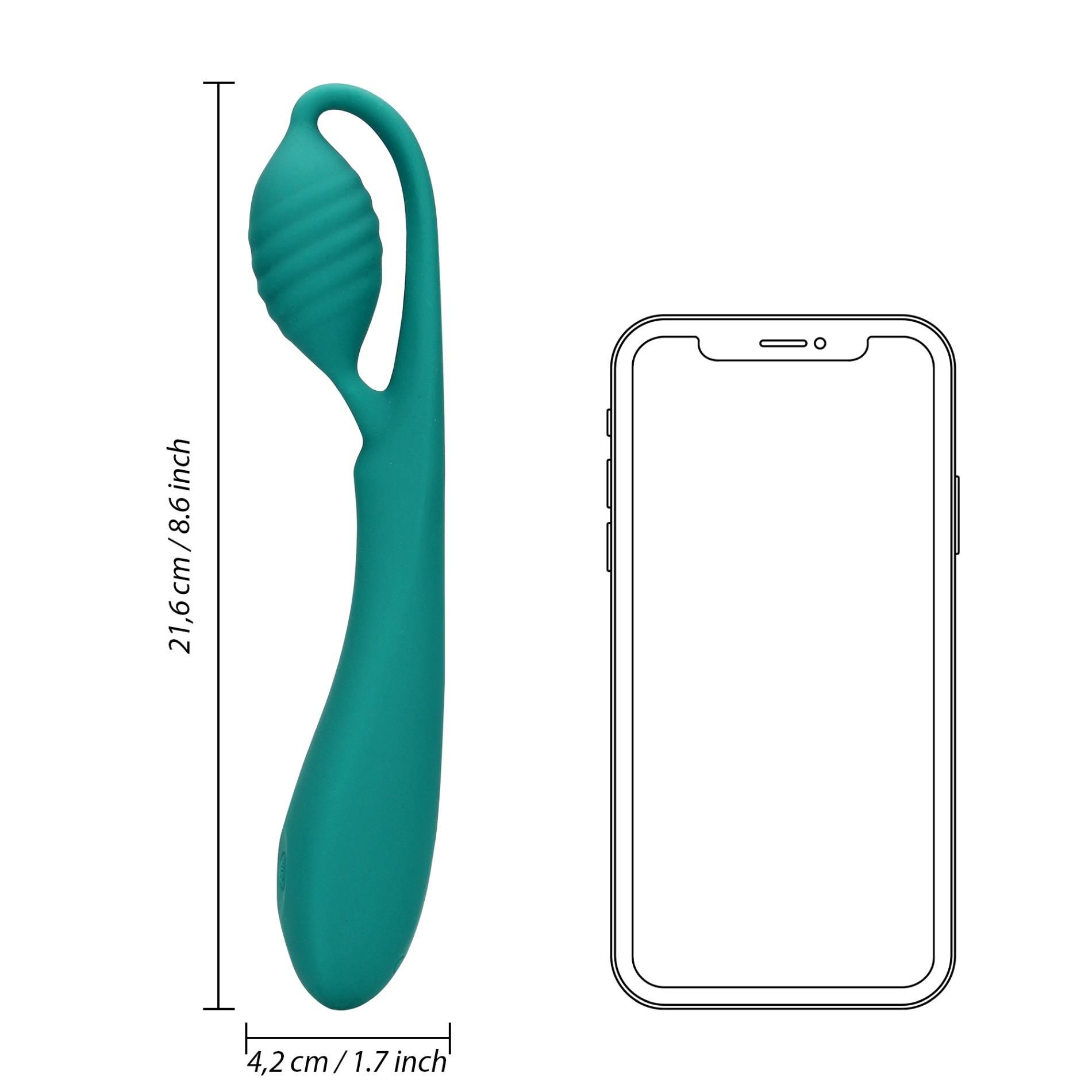 Вибратор Loveline G-Spot With Bead, 21.6 см (зеленый)