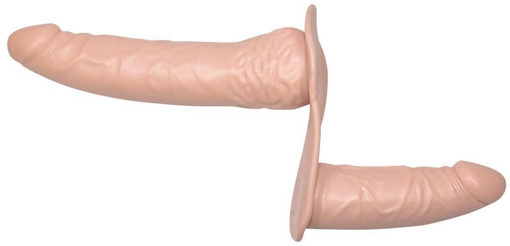 Двойной страпон для женщин Orion Double Dong Strap-On, 19 см (телесный)