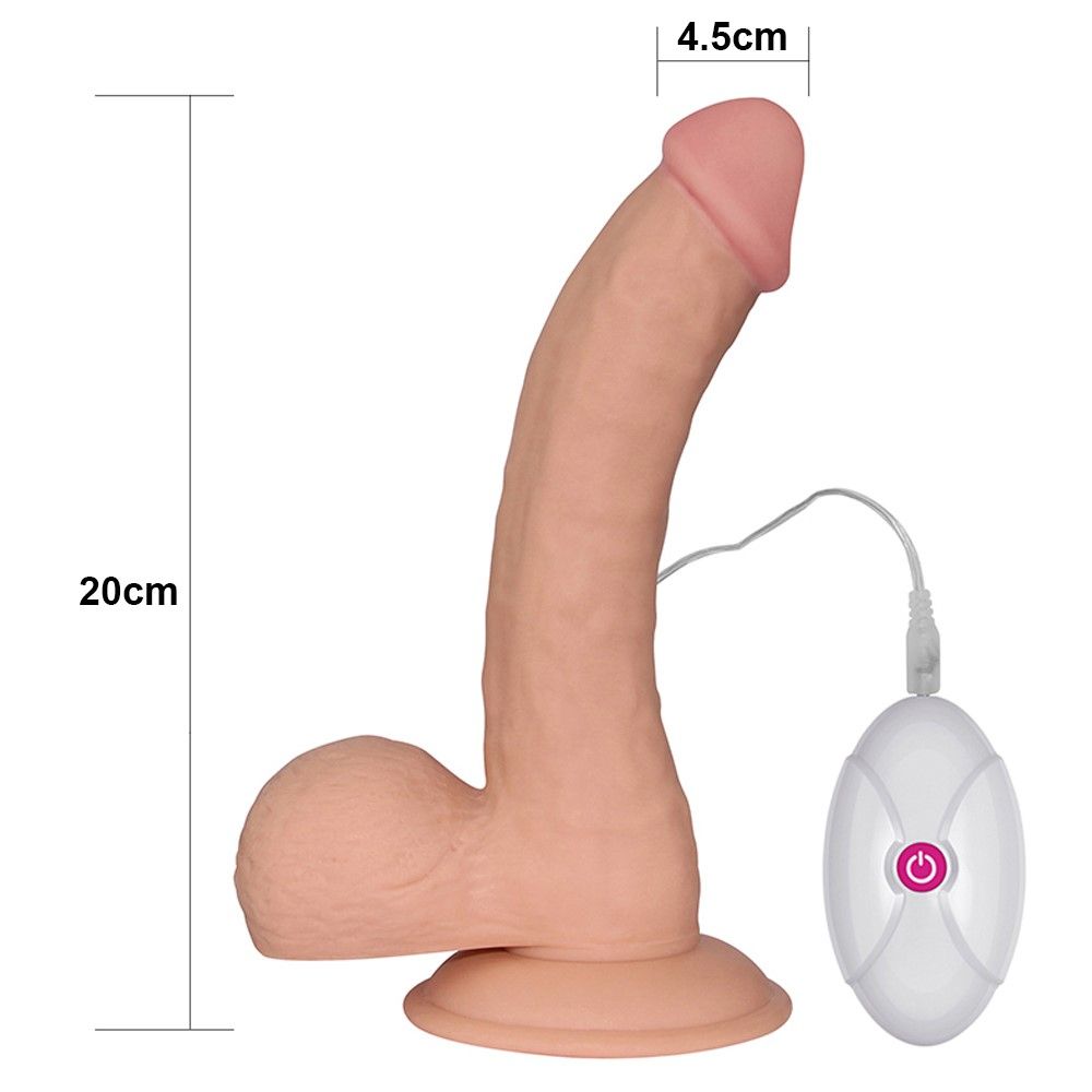 Реалістичний вібратор LoveToy The Ultra Soft Dude, 20 см (тілесний)