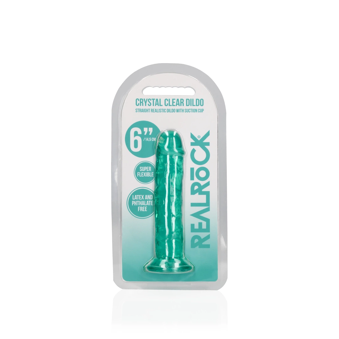 Фаллоимитатор RealRock Crystal Clear Realistic Dildo 6'', 14.5 см (зеленый)